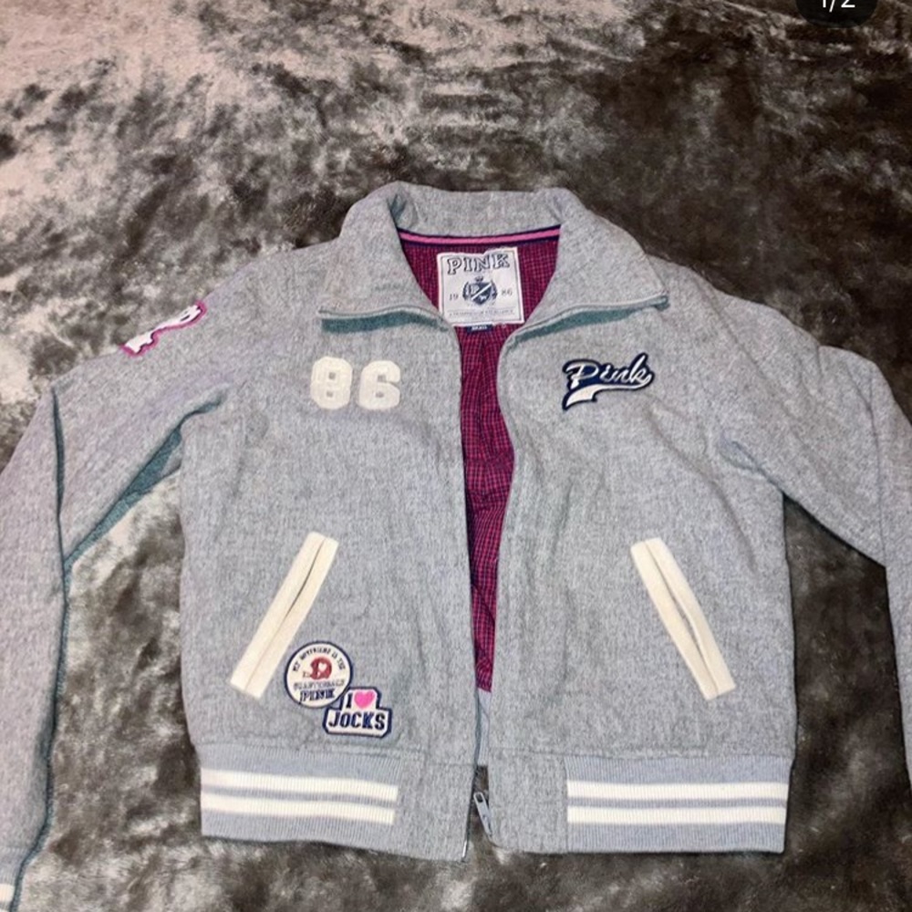 Pink varsity jacket